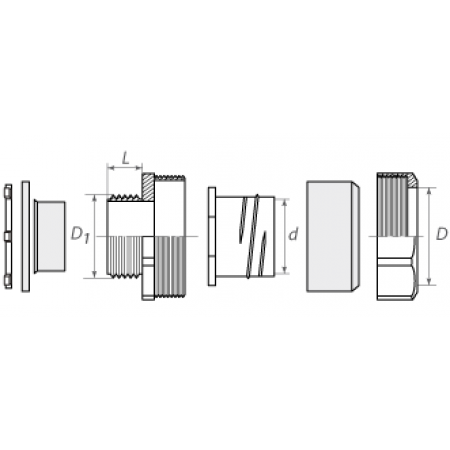 КВТ Муфта вводная ВМУ 25 для металлорукава усиленная 61394 KVT КВТ Муфта вводная ВМУ 25 для металлорукава усиленная 61394 KVT
