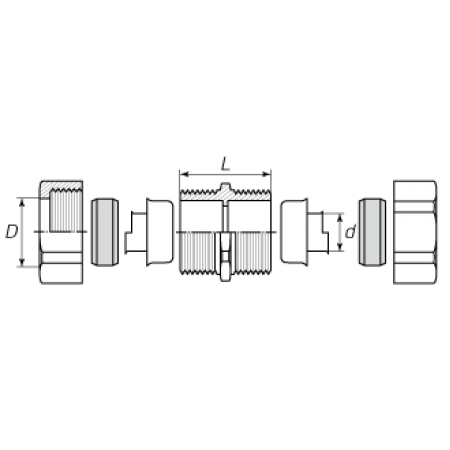КВТ Муфта соединиетльная СММ 15 металлорукав-металлорукав 61397 KVT КВТ Муфта соединиетльная СММ 15 металлорукав-металлорукав 61397 KVT