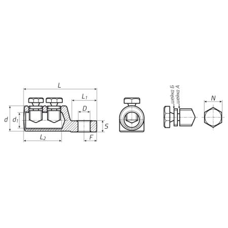 КВТ Наконечник болтовой 2НБ-150/240 (мин партия 5 шт.) 65819 KVT КВТ Наконечник болтовой 2НБ-150/240 (мин партия 5 шт.) 65819 KVT