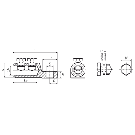 КВТ Наконечник болтовой 2НБП-70/120 (мин партия 10 шт.) 67044 KVT КВТ Наконечник болтовой 2НБП-70/120 (мин партия 10 шт.) 67044 KVT